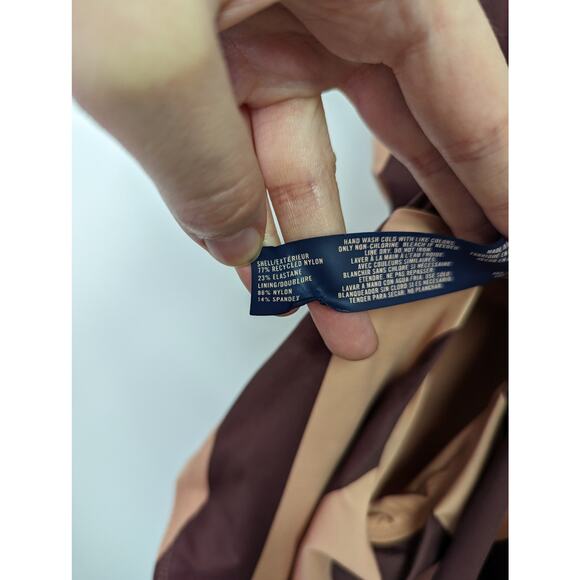 Swim RX One Piece Swimsuit Plunging Neckline Cross Back‎ Striped Pink Small - Picture 7 of 7